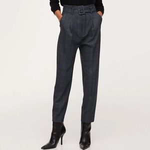 Mango belted high waist trousers